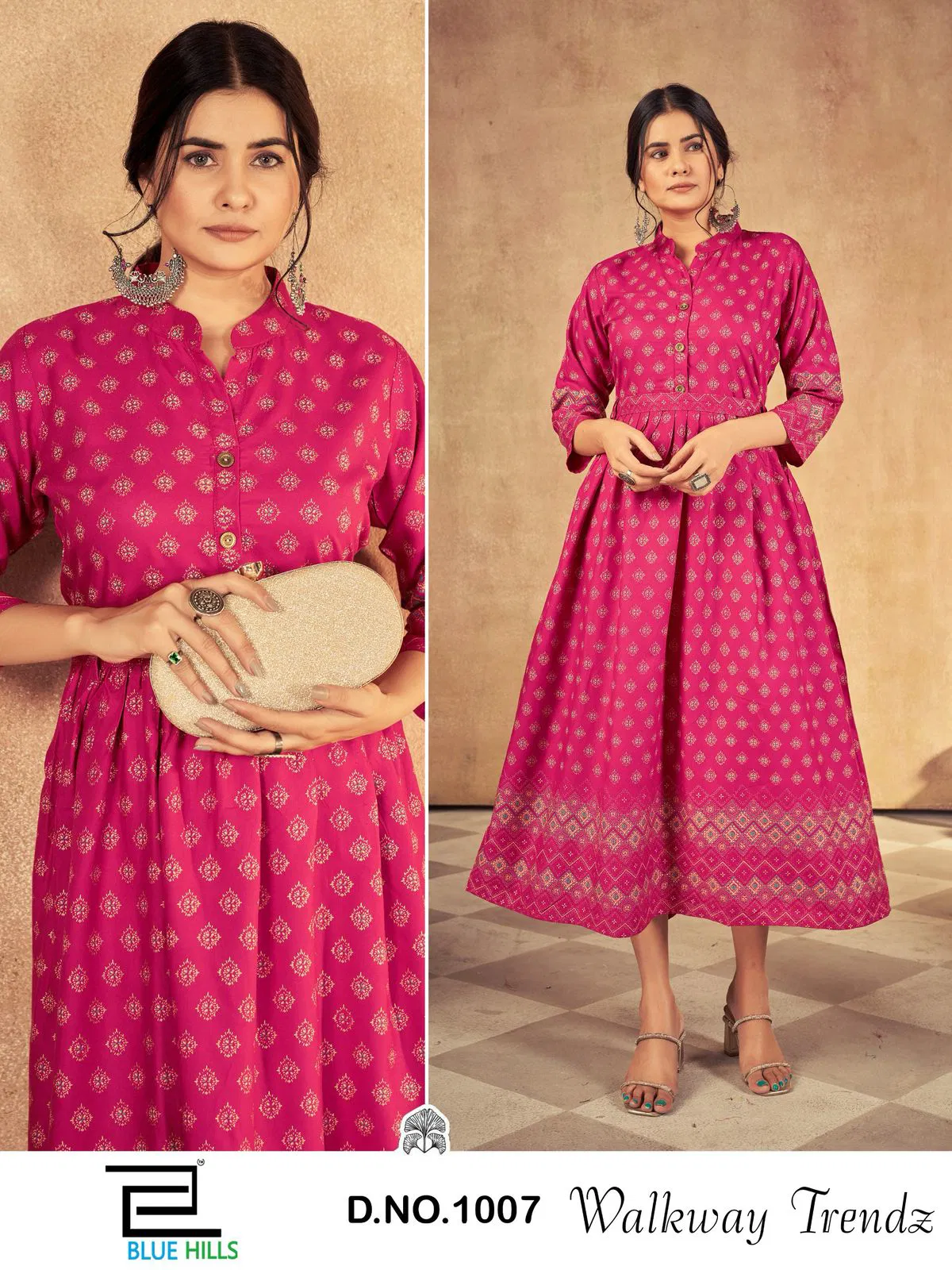 Walkway Trendz By Blue Hills Rayon Printed Gown Wholesalers In Delhi